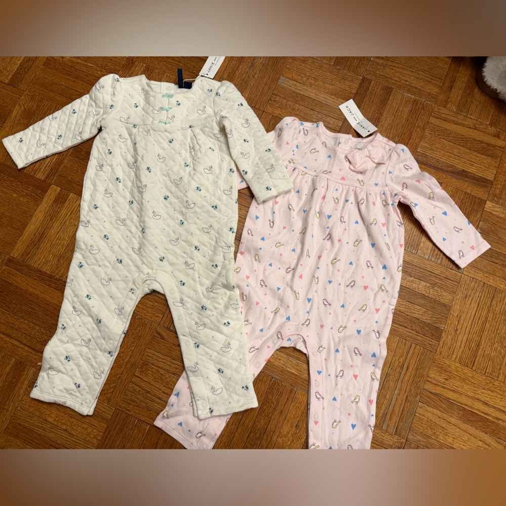 JANIE AND JACK Onesie Set - Pink and Cream Size 12-18 months